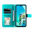 Flap tok Samsung Galaxy A16, Rhombus Crossbody Leather, zöld