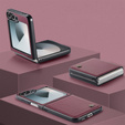 Tojás Samsung Galaxy Z Flip7 FE / Z Flip6, CASEME Litchi Leather, piros