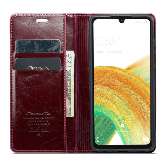 CASEME flip tok Samsung Galaxy A33 5G, Waxy Textured, piros