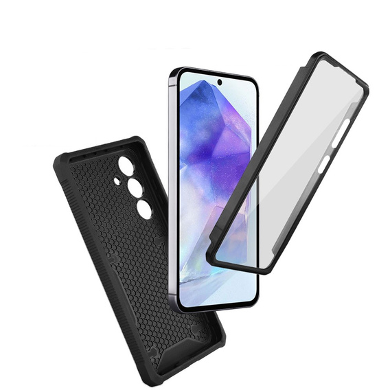 Tok Samsung Galaxy A55, ERBORD Rugged Case, fekete (két keret)