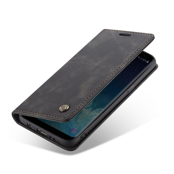 CASEME tok Samsung Galaxy S8, Leather Wallet Case, fekete