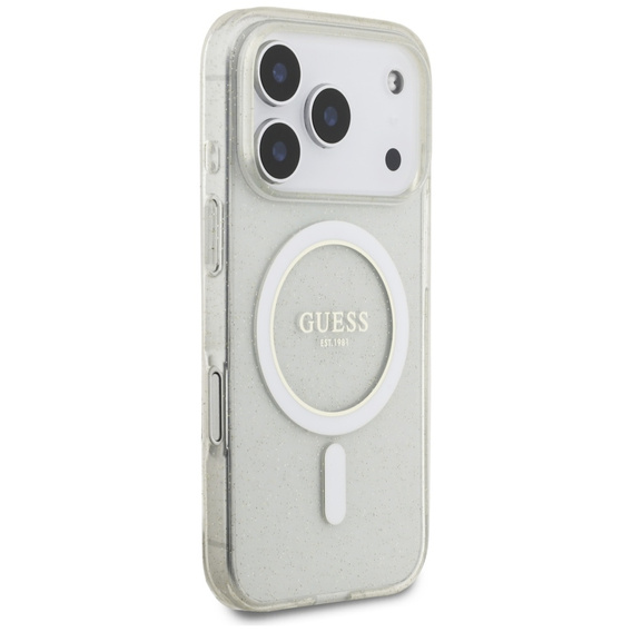 Guess IML Glitter Pearl Strap MagSafe tok iPhone 17 Pro Max készülékhez