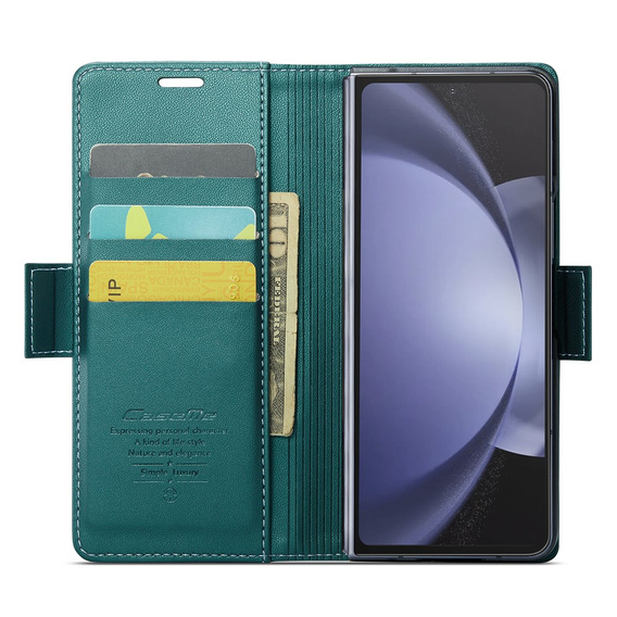 CASEME flip tok Samsung Galaxy Z Fold6 5G, Litchi Wallet, zöld