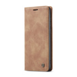 CASEME tok Samsung Galaxy S21 FE, Leather Wallet Case, barna