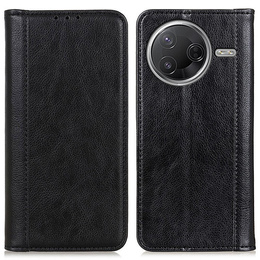 Pattintható tok Xiaomi Poco F7 Pro / F7 Ultra, Split Leather, fekete