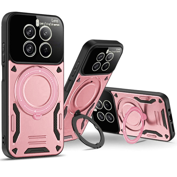 Páncélozott tok a Realme 12 Pro 5G / 12 Pro+ 5G készülékhez, Magnetic Ring, rózsaszín