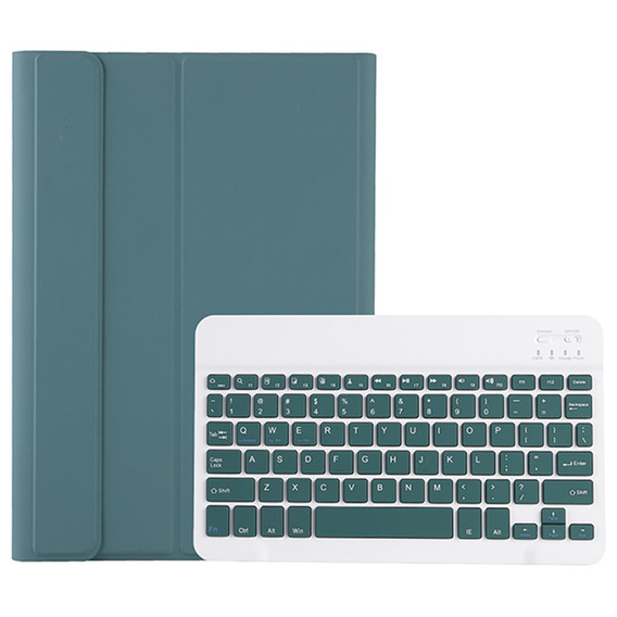 Tok + billentyűzet Samsung Galaxy Tab S9, Leather Pen Slot, sötétzöld