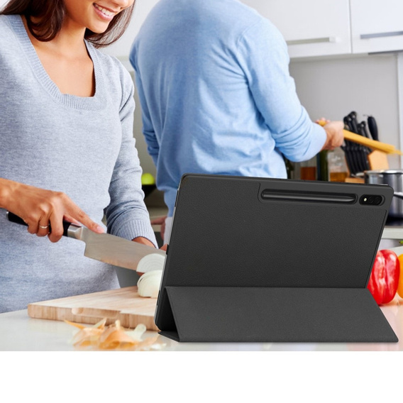 Tok Samsung Galaxy Tab S10 Ultra, Smartcase tolltartóval, fekete