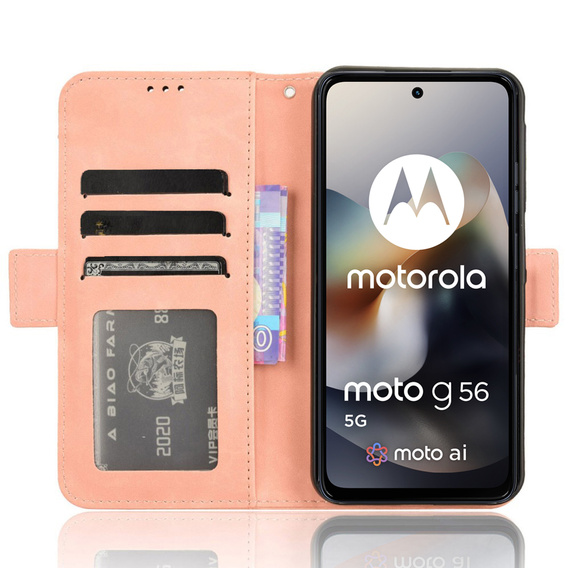Pattintható tok a Motorola Moto G56 5G, Card Slot, rózsaszín
