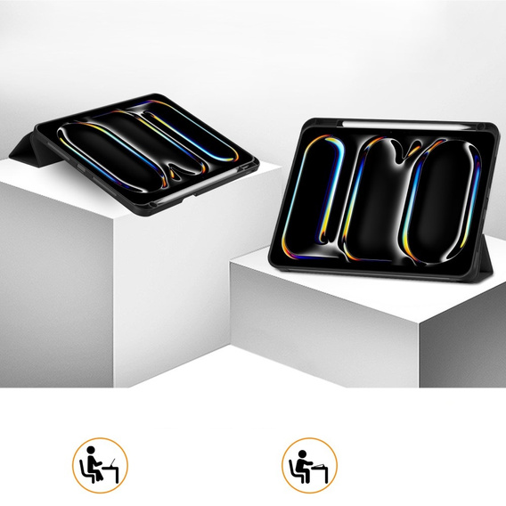 Tok iPad Pro 11" 2024 (5 gen.), Smartcase tolltartóval, fekete