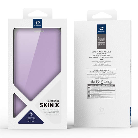 Dux Ducis tok iPhone 17 Pro, Skin X Pro, pánttal, MagSafe-hoz, lila
