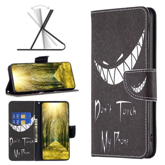 Pattintható tok a Xiaomi Redmi 13C / Poco C65, Wallet, Don't Touch My Phone, kék