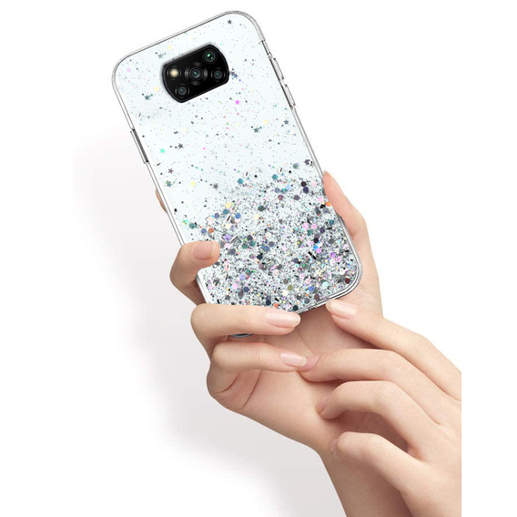 Telefontok a Xiaomi POCO X3 / X3 NFC, Glittery, átlátszó