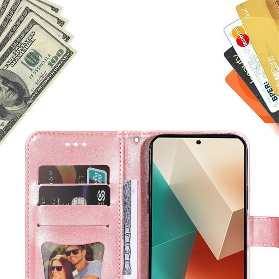 Pattintható tok a Xiaomi Redmi Note 13 5G, Mandala, rózsaszín rose gold