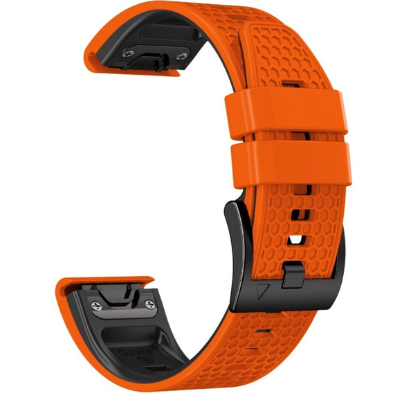 Szilikon pánt Garmin Fenix 7 / Forerunner 965 / 955 / 945 / 935, narancssárga / fekete