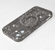 Tok iPhone 16-hoz, ERBORD Glitter MagSafe, fekete + képernyőüveg