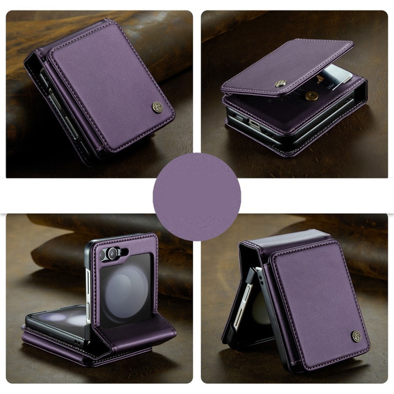 CASEME flip tok Samsung Galaxy Z Flip5 5G, Litchi Wallet, lila