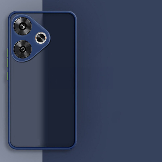 Szilikon tok Xiaomi Poco F6, kamera védelemmel, átlátszó / kék