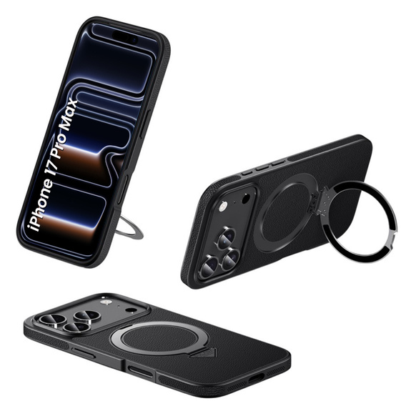 Bőr tok MagSafe állvánnyal iPhone 17 Pro Max készülékhez