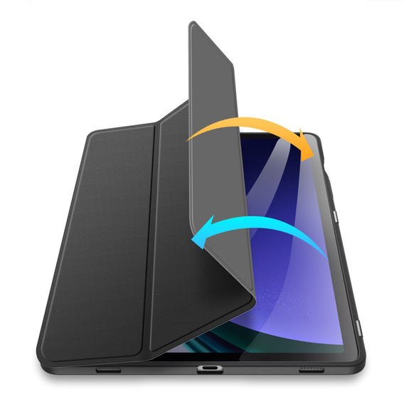 Tok Samsung Galaxy Tab S10 Lite / S10 FE / S9 FE, Dux Ducis TOBY, fekete
