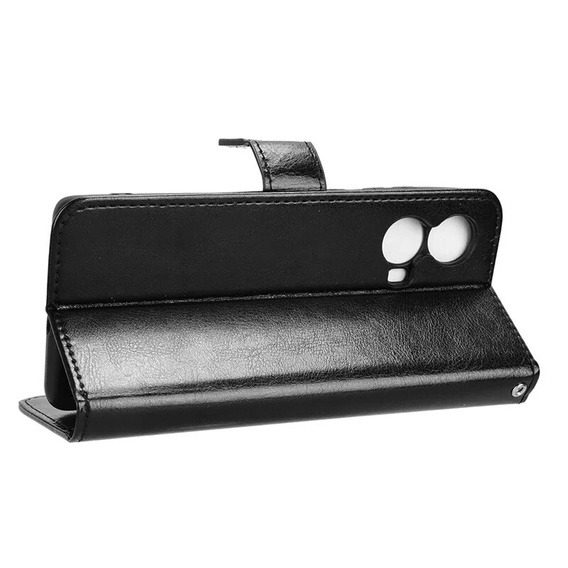 Pattintható tok a Motorola Moto G85, Crazy Horse Wallet, fekete