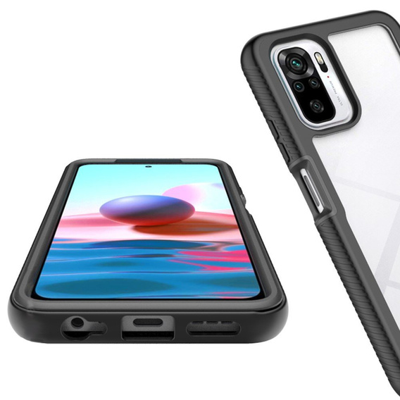 Tok Xiaomi Redmi Note 10 / 10S készülékhez, Shockproof, fóliával, kék