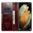 CASEME flip tok Samsung Galaxy S21 Ultra 5G, Waxy Textured, piros