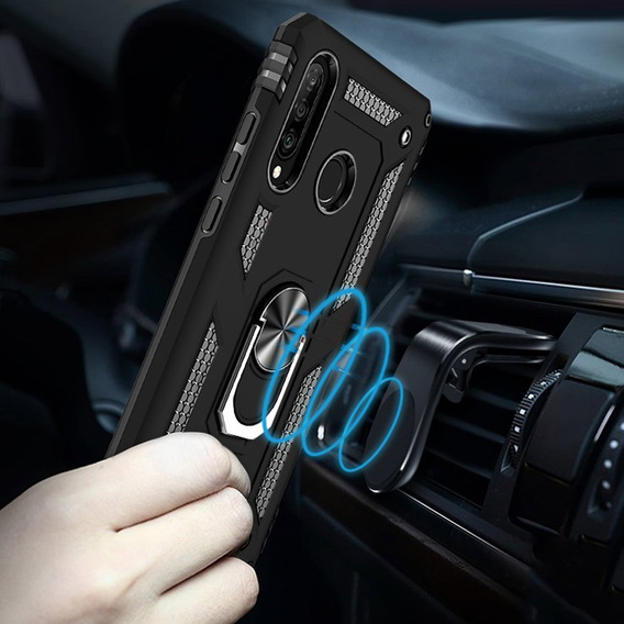 Páncélozott telefontok a Huawei P30 Lite, Nox Case Ring, fekete