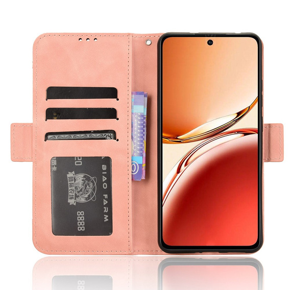 Pattintható tok a Oppo Reno 12FS / 12F, Card Slot, rózsaszín