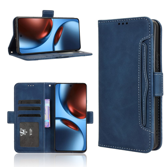 Pattintható tok a Realme GT 7 / 7T, Card Slot, sötétkék