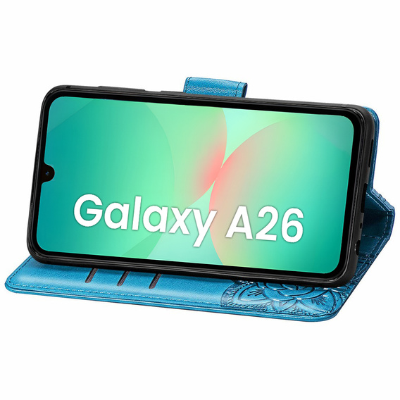 Pattintható tok a Samsung Galaxy A26, Butterfly, kék