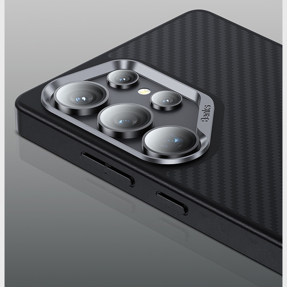 BENKS Kevlar tok Samsung Galaxy S25, MagSafe, Carbon Fiber, fekete
