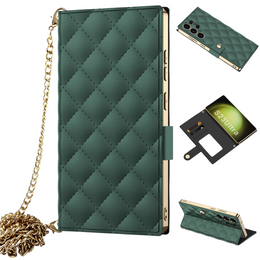 Flip tok Samsung Galaxy S23 Ultra készülékhez, GKK Mirror Wallet, zöld