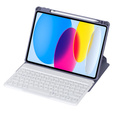Billentyűzet tok iPad 11" 2025 A16 (11 gen.) / iPad 10.9" 2022 (10 gen.), Rotary 360° Leather, lila
