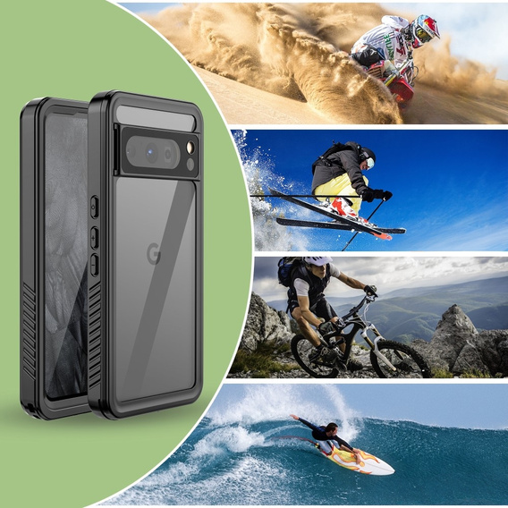 IP68 vízálló tok a Google Pixel 8 Pro, fekete