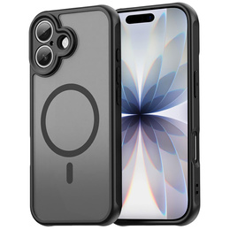 Tok iPhone 17 készülékhez, MagSafe-hoz, kameravédelemmel, színezett, fekete szegéllyel