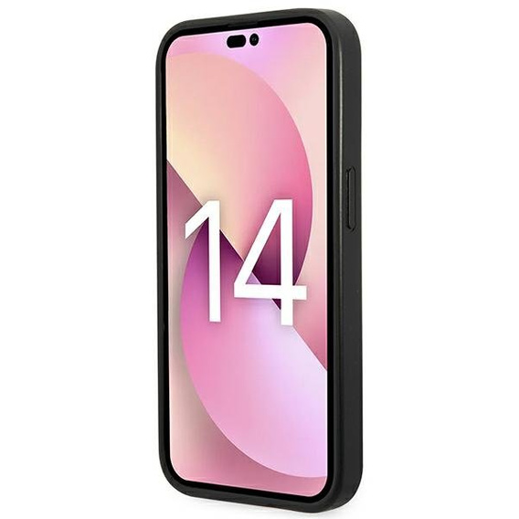 Karl Lagerfeld Telefontok a iPhone 14 Pro Max, Saffiano Karl's Head Patch, fekete