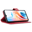 Pattintható tok a Oppo A38 4G / Oppo A18 4G, Crazy Horse Wallet, piros
