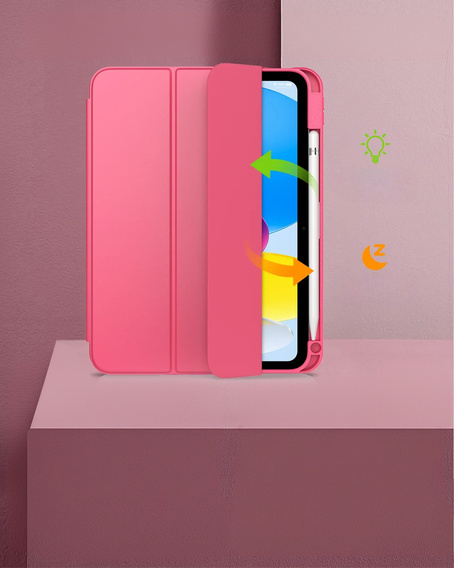 Tok iPad 11" 2025 A16 (11 gen.) / iPad 10.9" 2022 (10 gen.), Smartcase Hybrid, tolltartó résszel, rózsaszín