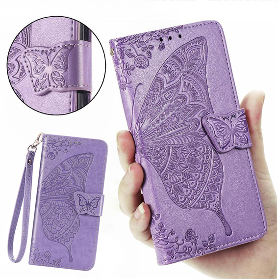 Pattintható tok a Realme 14 5G / Realme 14T 5G, Butterfly, lila
