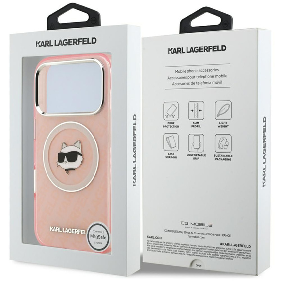 Karl Lagerfeld IML Choupette Head Logo MagSafe telefonhuzat iPhone 17 Pro Max készülékhez