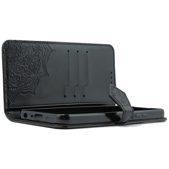 Pattintható tok a Oppo A38 4G / Oppo A18 4G, Mandala, fekete