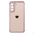 Telefontok a Samsung Galaxy S21 FE, Electro heart, rózsaszín rose gold