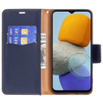 Pattintható tok a Samsung Galaxy M33 5G, Wallet Litchi Magnet, sötétkék