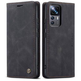 CASEME tok Xiaomi 12T / 12T Pro, Leather Wallet Case, fekete