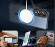 Tok Samsung Galaxy S25 Edge, Kickstand Matt Case, MagSafe-hoz, fekete + képernyőüveg