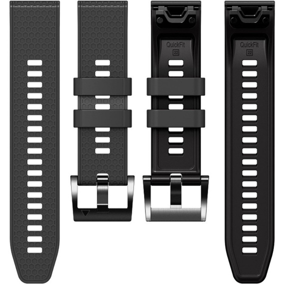 Szilikon pánt Garmin Fenix 7 / Forerunner 965 / 955 / 945 / 935, szürke / fekete