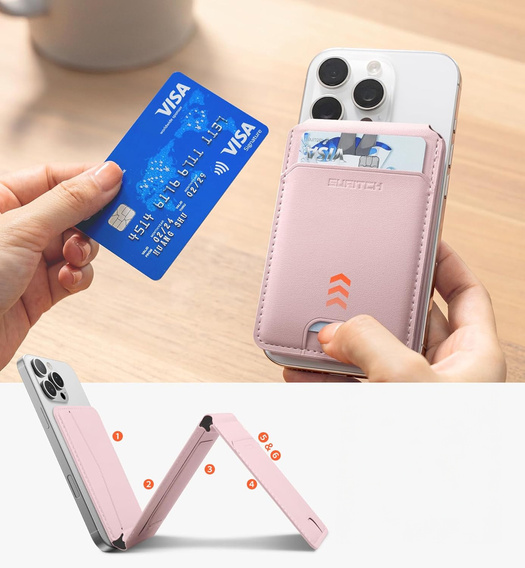 Mágneses pénztárca helymeghatározással, NFC-vel és bölcsővel iPhone 16 Pro készülékhez