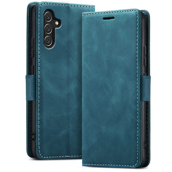 Telefontok a Samsung Galaxy A14 4G/5G, ERBORD Vintage, pénztárca patenttal, kék