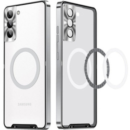 Kameravédő tok Samsung Galaxy S21 FE 5G, CamShield MagSafe, átlátszó / ezüst